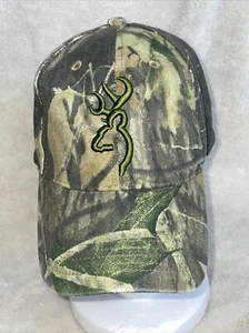 BROWNING Camo Green Adjustable Strap Hat Embroidered Curved Bill Cap Cotton db - Picture 1 of 7
