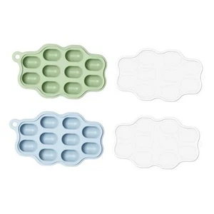Baby Food Freezer Tray with Lid 2 Pack, Silicone Nibble Tray, Fruit Feeder - Picture 1 of 8