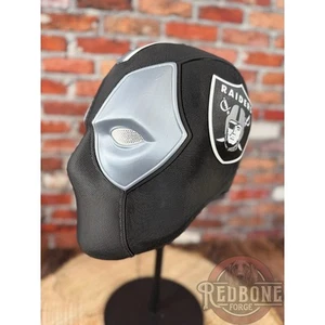 The Ultimate Black Raiders Fan Deadpool Helmet 4 Man Cave, Game Day, Wearable - Picture 1 of 10