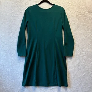 J. Crew Knit Dress Women Sz Medium Green Long Sleeve Career Casual Minimalist - Picture 1 of 9
