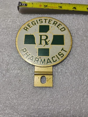 Antiguo Farmacéutico Registrado RX Doctor Placa Topper Hot/Rat Rod Foto 1 de 4