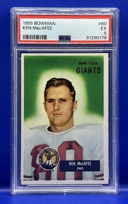 1955 Bowman Football Ken MacAfee PSA 5 EX New York Giants Card #60 - Image 1 of 2