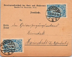 🚩: DEUTSCHLAND BERLIN BRIEFMARKE 1923 BRIEF HAINSTADT GASVERSORGUNG  - Bild 1 von 3