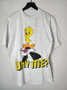 Vintage 1996 Tweety Sylvester Size Large Shirt Freeze Warner Bros. Why Me? - Picture 1 of 6