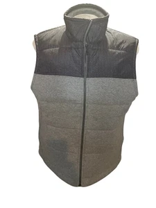 Banana Republic Men’s Quilted Puffer Vest XL Gray Two-Tone Full Zip 62  - Picture 1 of 6