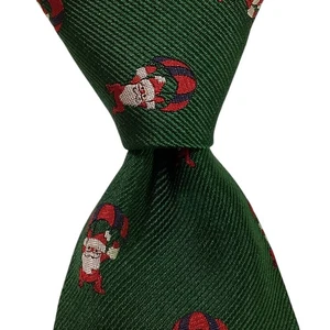 Corbata de seda Brooks Brothers 346 para hombre diseñador de EE. UU. NAVIDAD SANTA verde/rojo usada en excelente estado - Imagen 1 de 3