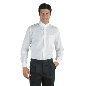 Camisa Unisex Dublín Blanca En Mezcla De Algodón Isacco Camarero Recepcionista - Imagen 1 de 2