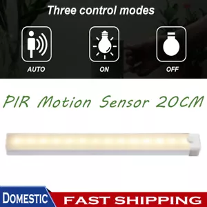 Wireless LED PIR Motion Sensor Lights Strip Cabinet Closet Lamp USB Rechargeable - Picture 1 of 14