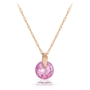Collar de piedras preciosas de topacio rosa natural oro amarillo sólido real 14k todos los tamaños - Imagen 1 de 8