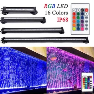 RGB Air Bubble Aquarium Fish Tank Lights LED Submersible Tube Lamp Strip Light - Picture 1 of 12