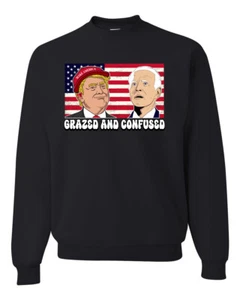 Sudadera cuello redondo unisex grazed and confused Trump Biden divertida película aturdida - Imagen 1 de 12