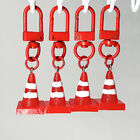 3D Red Road Cone Warning Keychain Barricade Reflector Cone Keyring Q Pendant