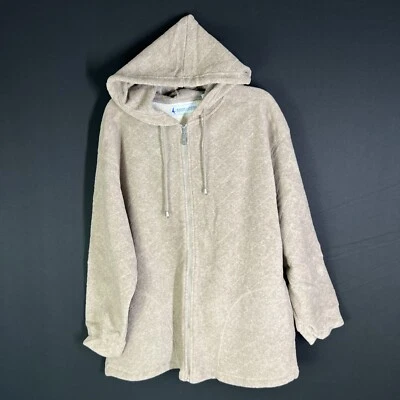 Chaqueta con capucha vintage Marsh Landing para mujer L marrón claro polar suave cremallera completa Foto 1 de 4