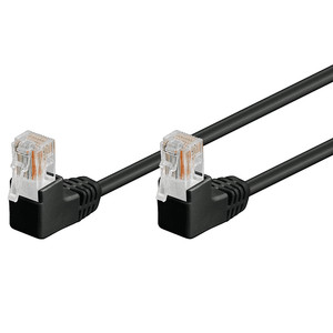 Cable de red UTP CAT5E 2x 90 grados 0.50 M Negro