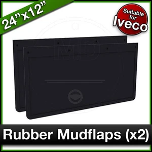 IVECO 24" x 12" 610x305mm Truck Lorry RUBBER MUDFLAPS Mud Flap PAIR - Picture 1 of 1