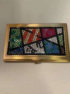 Funda protectora para tarjetas de visita Romero Britto doradas con joyas de difícil encontrar - Imagen 1 de 4