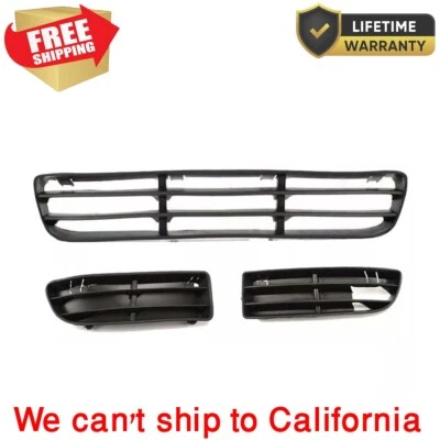 Fits 1999-2005 Lower Front Grille & Fog Lamp Cover Volkswagen Jetta Set f 3 Foto 1 de 4