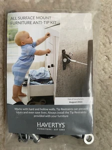 All Surface Mount Furniture Anti-Tip Safety Kit Restraint Hard or Hollow Walls - Picture 1 of 2