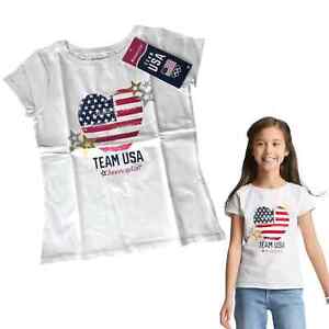 NEW American Girl Team USA T-SHIRT For GIRLS LG 14/16 TEE Patriotic Heart Flag