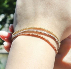 1.00 ct G-SI1 Diamond Tennis Bracelet, 1.5 mm Bracelet, 7 inch, 14K Solid Gold - Picture 1 of 8