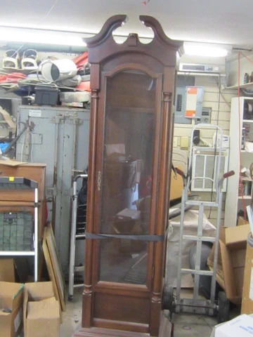 GRANDFATHER CLOCK BODY BEVELED GLASS . NO MOVEMENT Cover