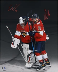 Aleksander Barkov & Spencer Knight Florida Panthers Signed 16x20 Spotlight Photo - Picture 1 of 1