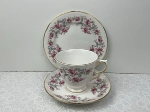 Royal Osborne Pink Rose Tea Trio Tea Cup Saucer & Side Plate Lovely Condition - Picture 1 of 7