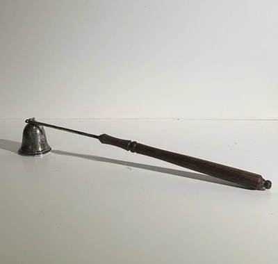 Toalla antigua de plata esterlina vela taponadora madera color natural mango Foto 1 de 3