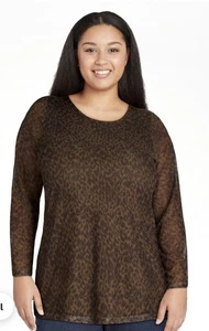 Terra & Sky Langarmbluse mit Animalprint! Neu mit Etikett! Größe 0X. - Bild 1 von 5