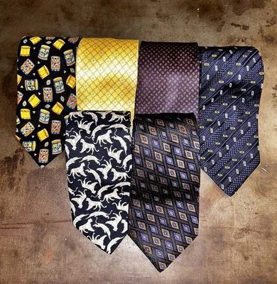 Lote de corbatas de seda de lujo para hombre (6) Borelli Bvlgari Sulka Barbera Leonard Pancaldi Foto 1 de 4