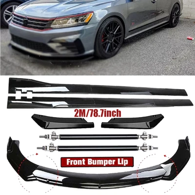 Front Bumper Lip Splitter Spoiler Side Skirts Strut Rod For Volkswagen PASSAT - Image 1 of 4