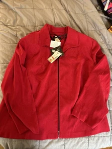 Studio 1940 Women's 26W Red Zipper Jacket Blazer New With Tags - Picture 1 of 17