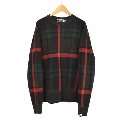 A BATHING APE Sweatshirt Sweatshirt Long Sleeve Check M Gray 001SWG801019X - Image 1 of 4