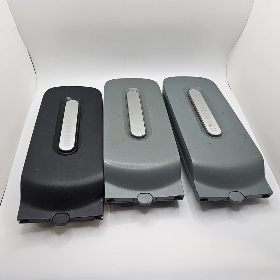 Lot of 3 Microsoft Xbox 360 Hard Drives – 120GB & 60GB (2x) OEM – Untested/For P - Image 1 of 2
