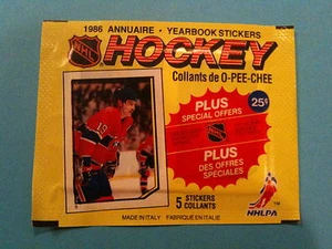 1986 O-Pee-Chee Empty Sticker Package NHL Hockey EMPTY No Stickers Included - Picture 1 of 1