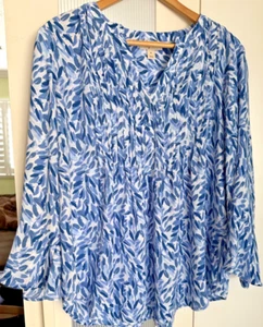 Camicetta donna Style & Co stampa pintuck maniche con volant e collo spacco - Foto 1 di 7