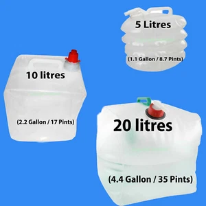 5L 10L 20L Wasserträger Behälter faltbar zusammenklappbar mit Wasserhahn Campingflasche - Bild 1 von 5