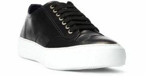 Ralph Lauren Purple Label Black Hensyn Calfskin Leather Low Top Trainer Sneaker - Picture 1 of 4