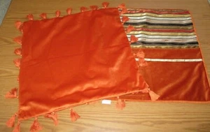 2 Random 18 x 18 Rusty Orange Decorative Fringe Throw Pillow Cover Cases - Picture 1 of 1