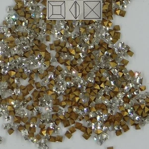 4401 1,7 C : 30 strass Swarovski vintage fond conique carrés 1,7mm CRYSTAL - Picture 1 of 4