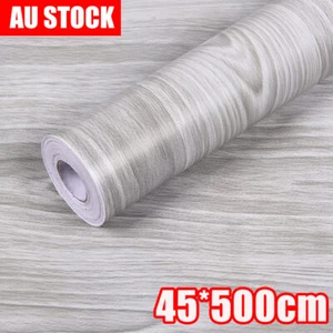 AU 5M Grey Wood Grain Wallpaper Stickers Self-Adhesive Furniture Film Vinyl Wrap - Picture 1 of 13
