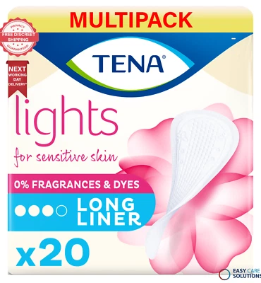 Lights by TENA - Long Liners - 8 Packs of 20 - Pads For Women - 100ml
