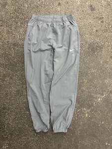 Nike Dry Fit Zippered Jogger Grey Baggy Mens Medium Tapered Polyester Athletic - Picture 1 of 8