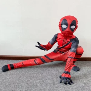 Kids Deadpool Halloween Costume Boys Superhero Jumpsuit Bodysuit Swords Gifts US - Picture 1 of 17