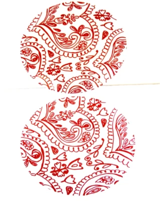 Crate and Barrel Tulip Floral Red and White 8” Dessert Salad Plates Set of 2 HTF - Image 1 of 4