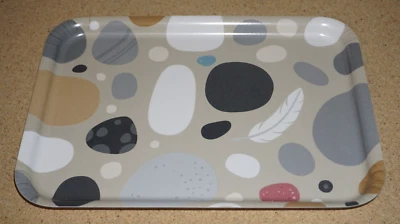 Ikea SOMMARFLOX Serving Tray Stone Feather Multicolor 8x11" 005.449.64 - Image 1 of 3