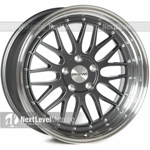 (1) CIRCUIT PERFORMANCE CP30 18x9 5x114.3 +35 GUN METAL WHEEL LM STYLE MESH - Picture 1 of 9
