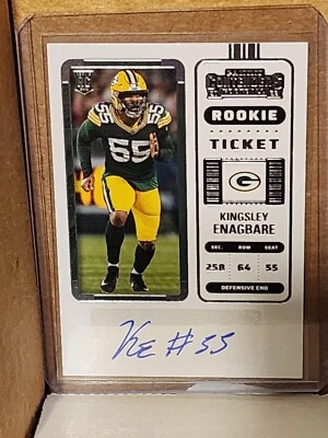 Kingsley Enagbare 2022 Contenders Rookie Ticket Autograph Green Bay Packers C - Image 1 of 2