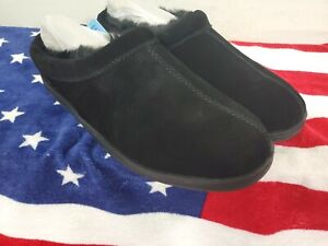MYPILLOW MY PILLOW MYSLIPPERS Men's Slip On Suede Slippers Size 10 Black NEW