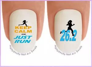 Nail Art 3024 KEEP CALM Just Run Marathon 26,2 WaterSlide Nagelaufkleber Transfers - Bild 1 von 3